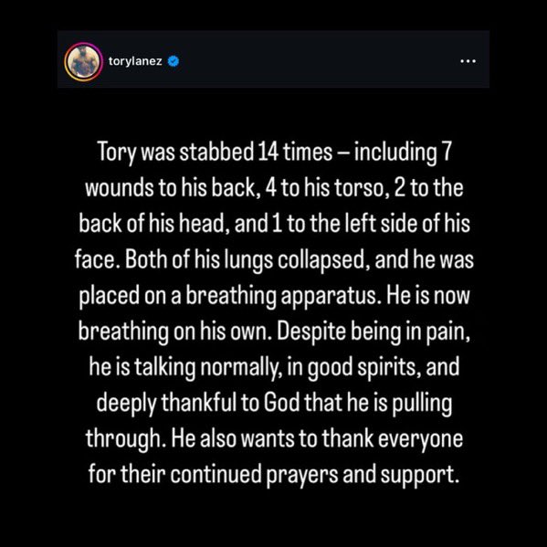 OFFICIAL STATEMENT from Tory Lanez
