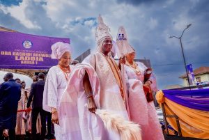 Oba Rashidi Adewolu Ladoja as the 44th Olubadan of Ibadanland